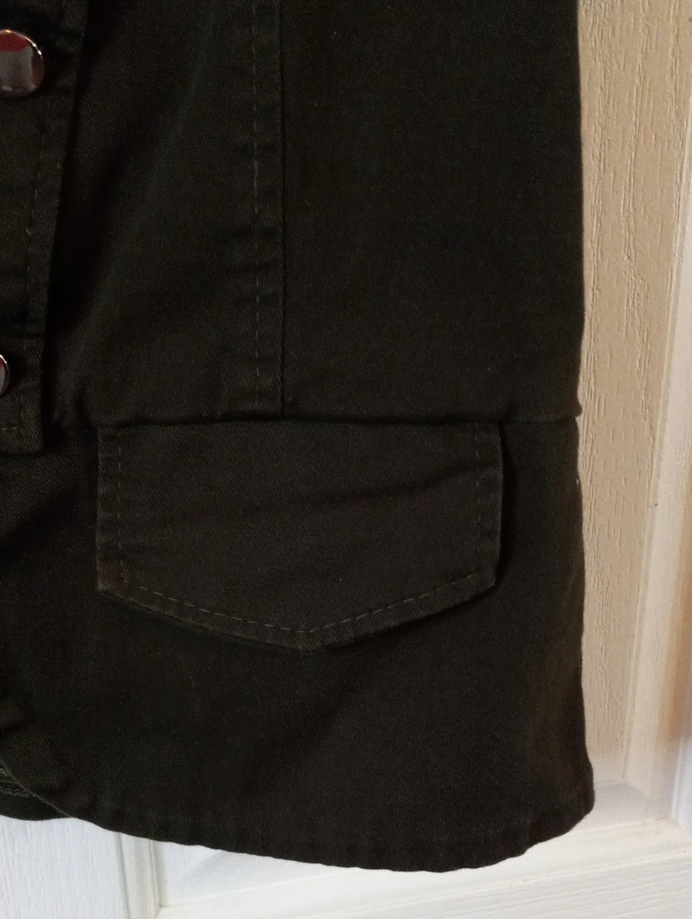 Rainbow dark olive-green military style crop vest girl's size Large